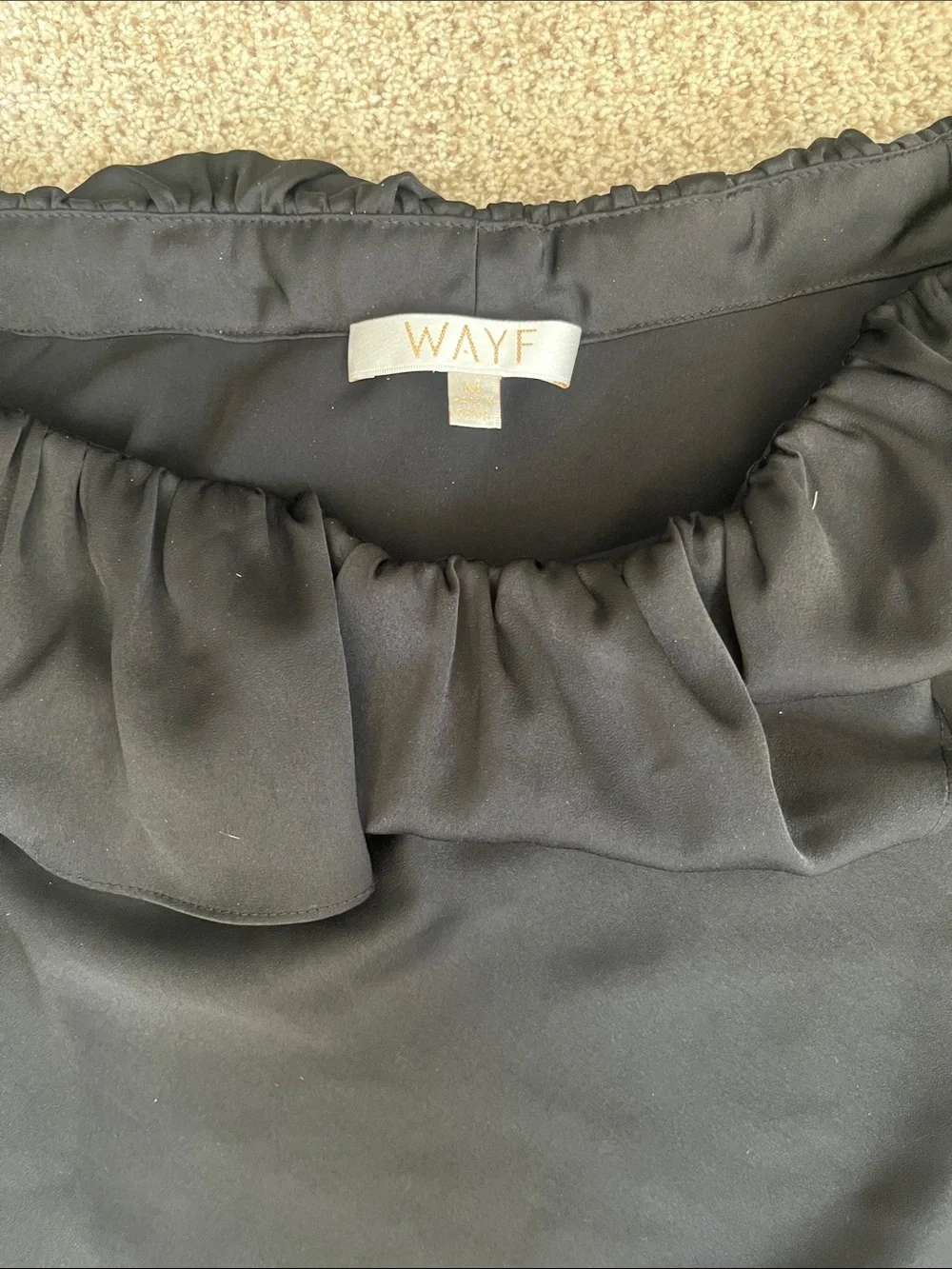 Strapless Black Ruffle Top - Picture 2 of 2